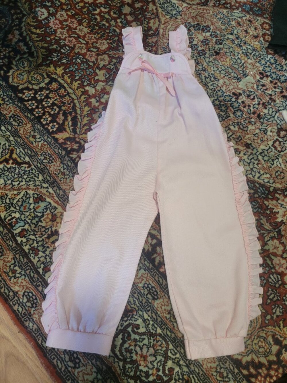 Vintage 80's Homemade Pink Jumpsuit Toddler 3T-4T